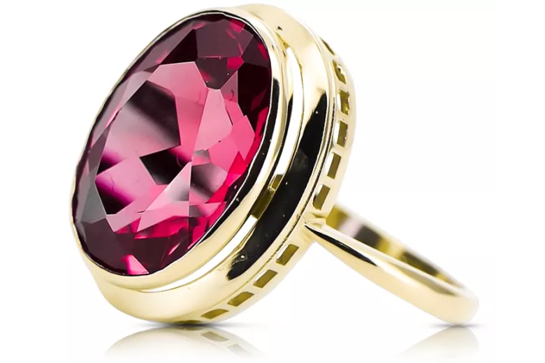 14-кв Желтое золото Рубин Кольцо Винтаж vrc285y